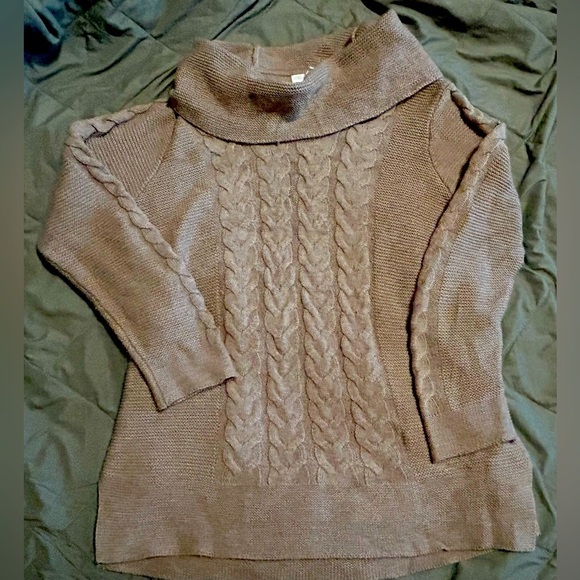 Calvin Klein ladies knit chunky neck sweater brown size large - Picture 6 of 6